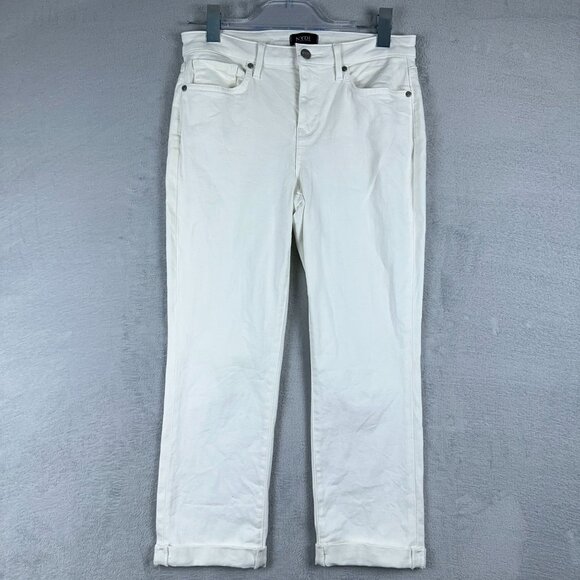 NYDJ Cropped Jeans Roll Cuffed Hem Fit is Everything Womens White Size 4 - Picture 1 of 10